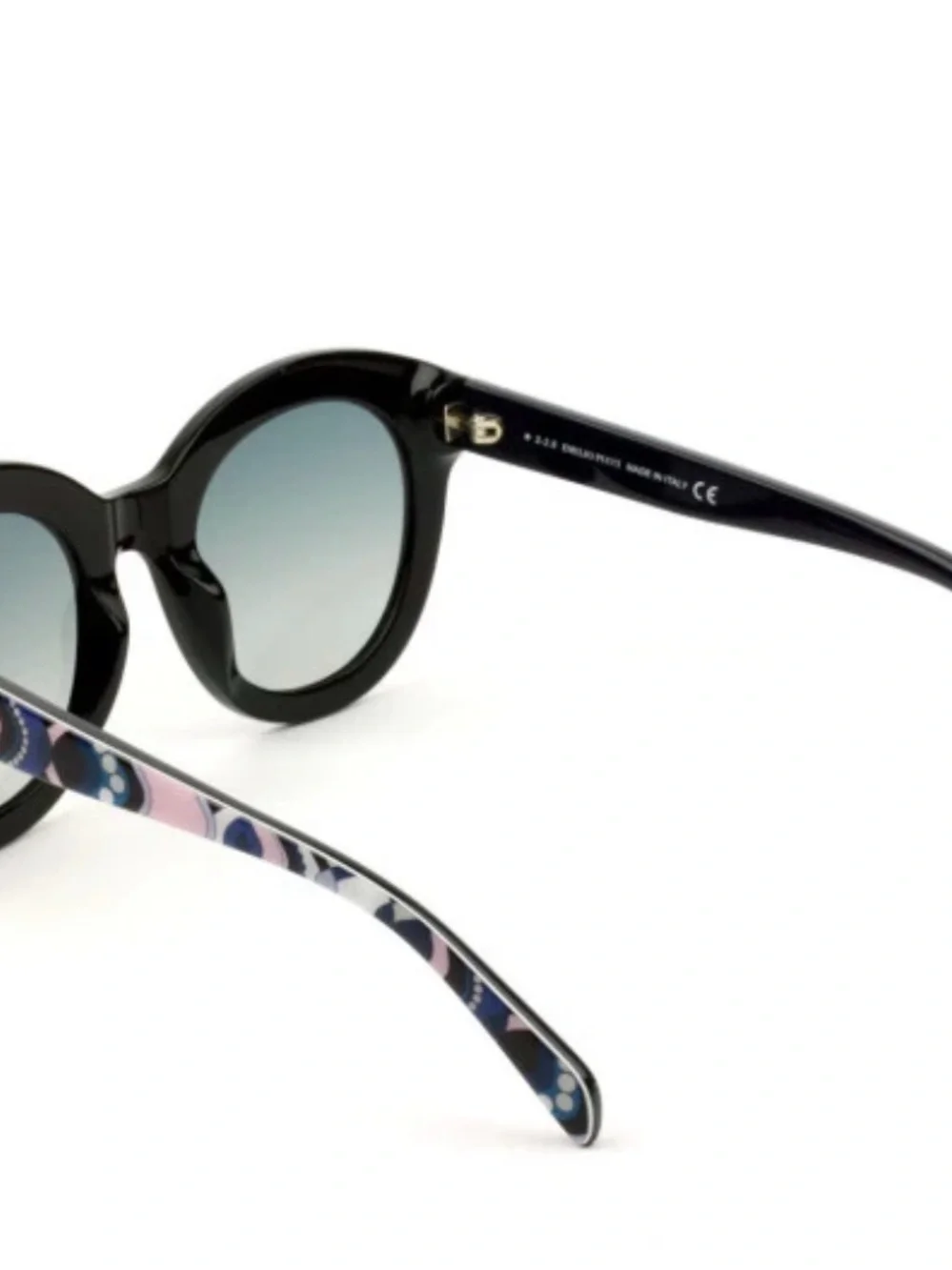 Emilio Pucci Black Round Oversized Sunglasses